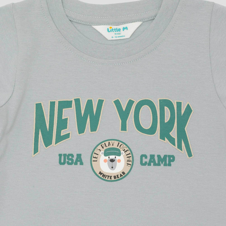 Little M Print New York Varsity Pakaian Setelan Bayi