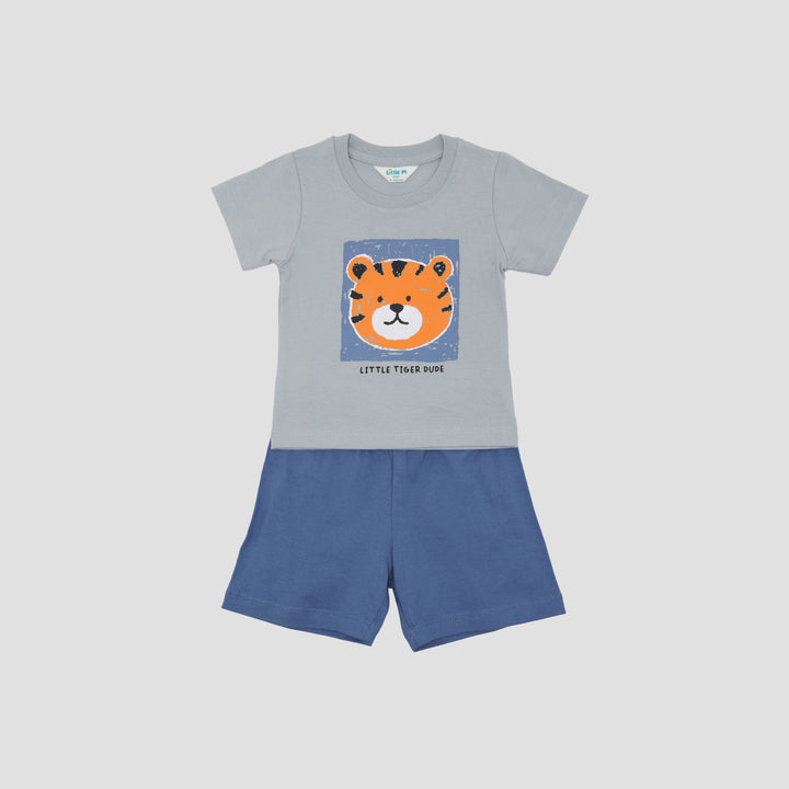 Little M Print Lion Sketch Pakaian Set Bayi