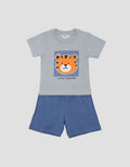 Little M Print Lion Sketch Pakaian Set Bayi