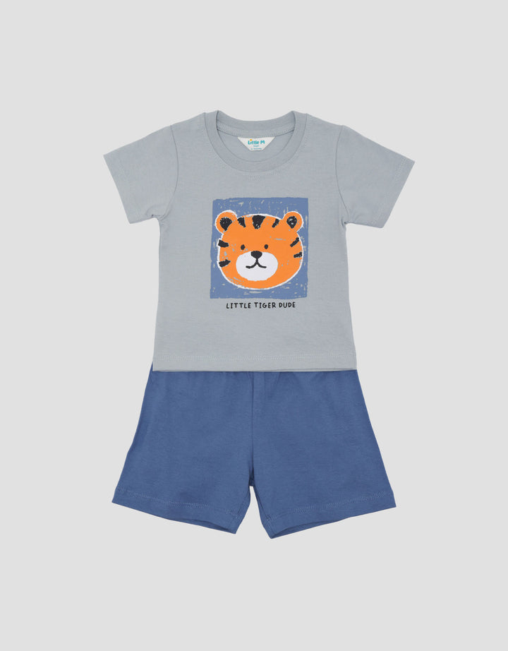 Little M Print Lion Sketch Pakaian Set Bayi
