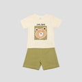 Little M Print Bear Sketch Pakaian Setelan Bayi