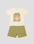Little M Print Bear Sketch Pakaian Setelan Bayi