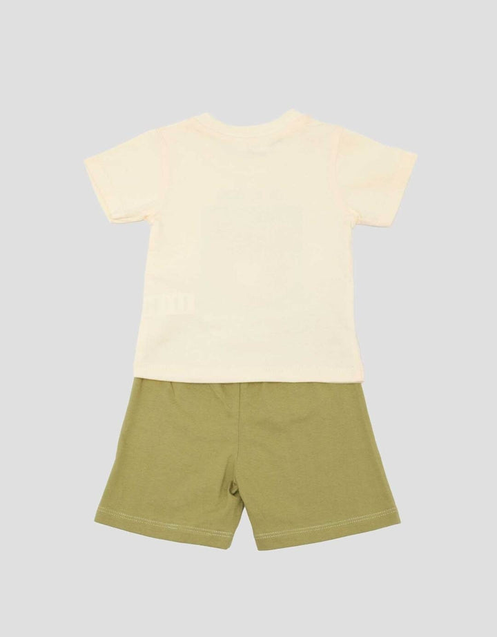 Little M Print Bear Sketch Pakaian Setelan Bayi