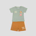 Little M Print Bear & Lion Sketch Pakaian Setelan Bayi