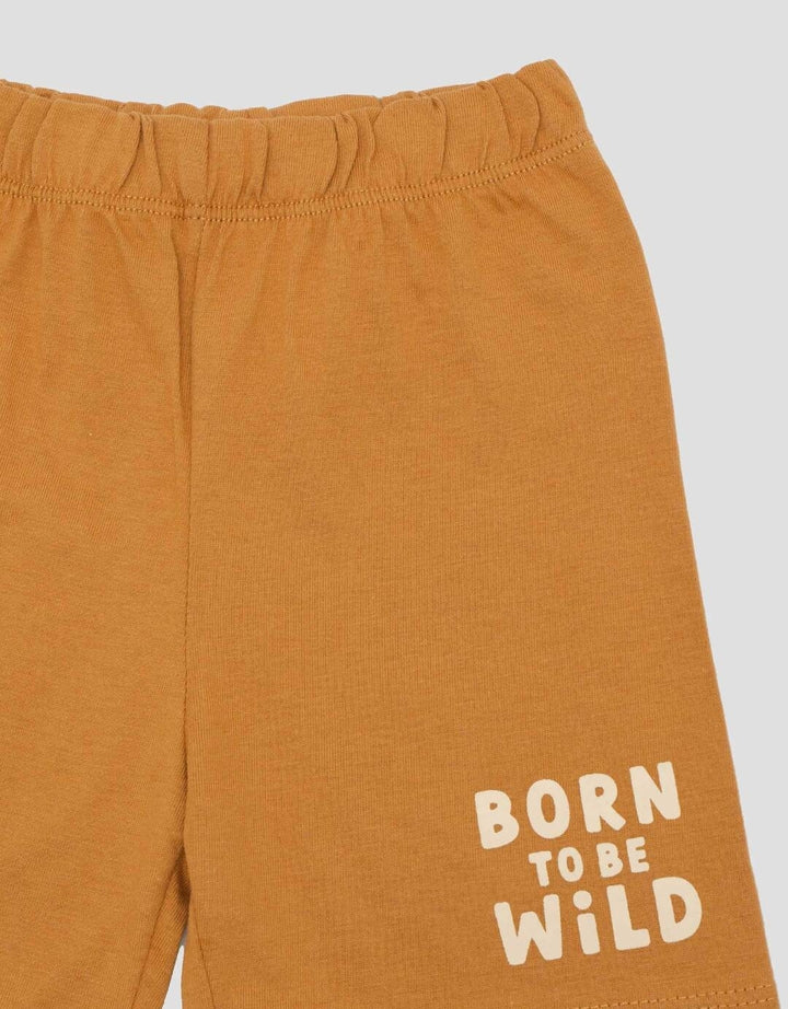 Little M Print Bear & Lion Sketch Pakaian Setelan Bayi