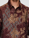 Arjuna Weda Hem Reg Fit Parang Kembang Kemeja Batik Pria