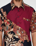 Arjuna Weda Hem Body Fit Daun Kemeja Batik Pria