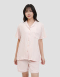 Suko Lengan Pendek Celana Pendek Setelan Pajamas Wanita