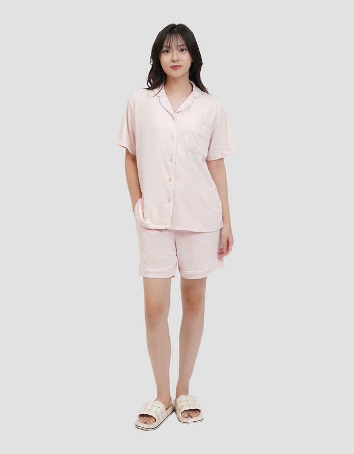 Suko Lengan Pendek Celana Pendek Setelan Pajamas Wanita
