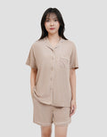 Suko Lengan Pendek Celana Pendek Setelan Pajamas Wanita