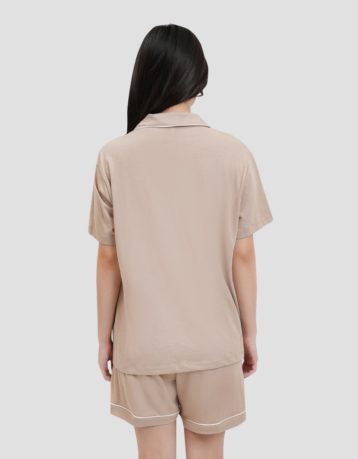 Suko Lengan Pendek Celana Pendek Setelan Pajamas Wanita