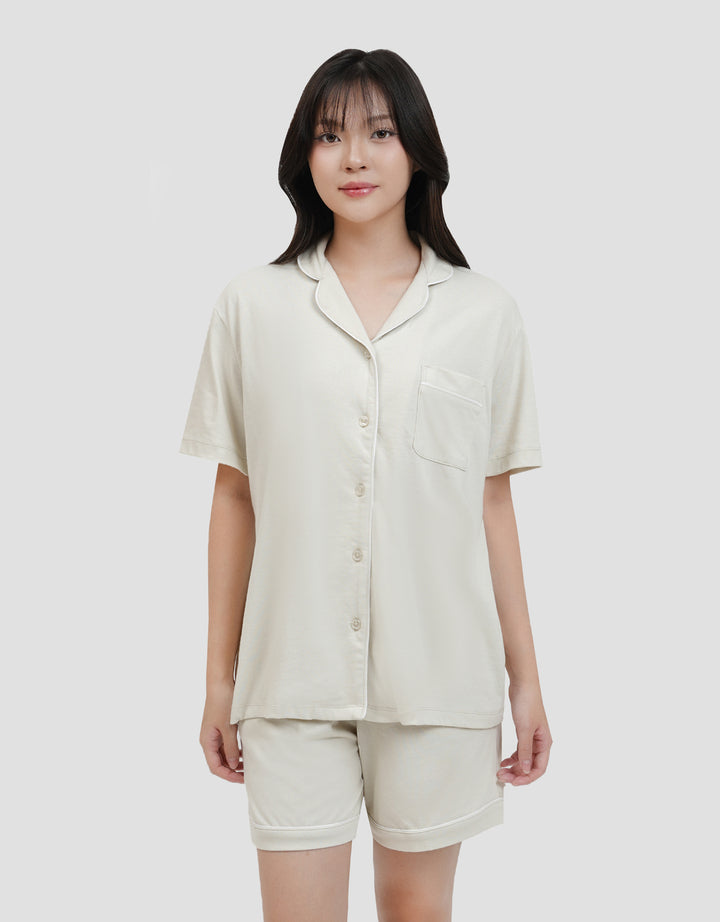 Suko Lengan Pendek Celana Pendek Setelan Pajamas Wanita