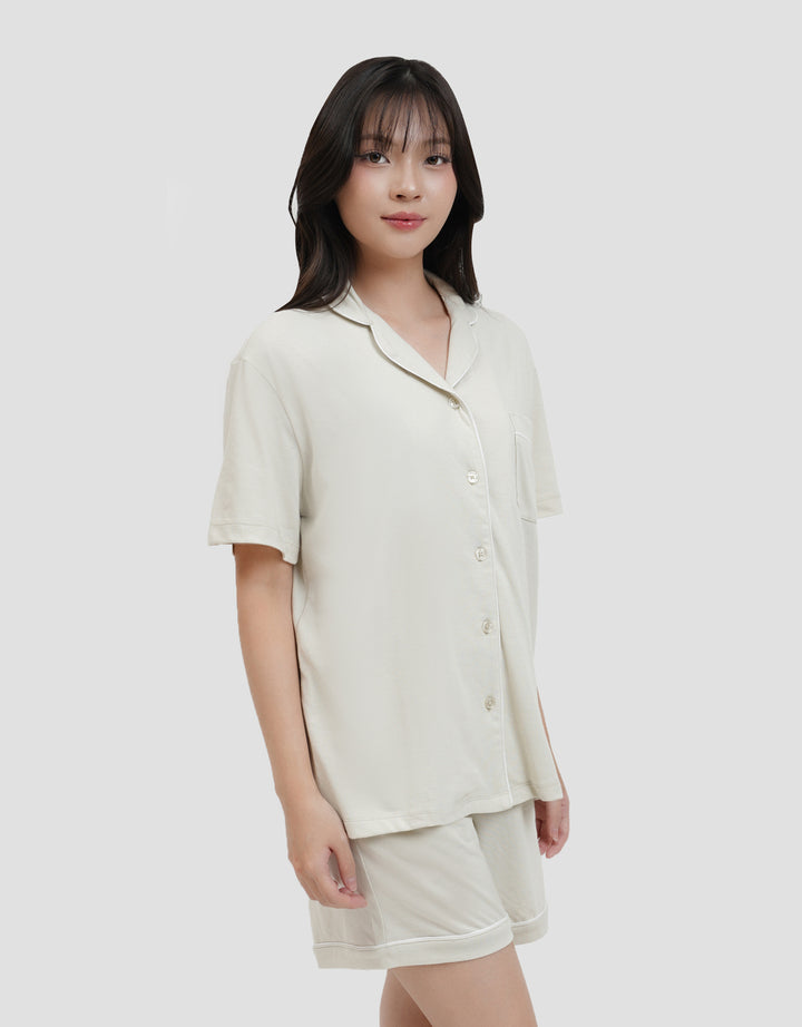 Suko Lengan Pendek Celana Pendek Setelan Pajamas Wanita