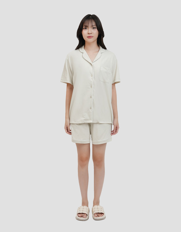 Suko Lengan Pendek Celana Pendek Setelan Pajamas Wanita