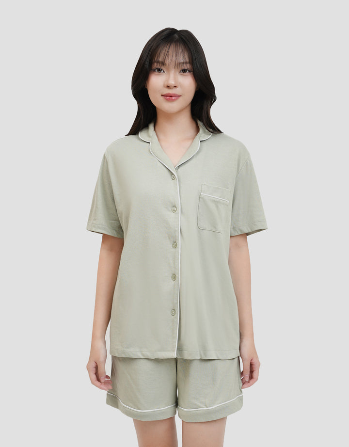 Suko Lengan Pendek Celana Pendek Setelan Pajamas Wanita
