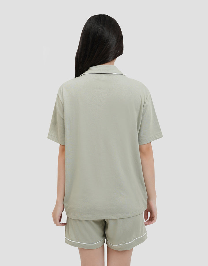 Suko Lengan Pendek Celana Pendek Setelan Pajamas Wanita