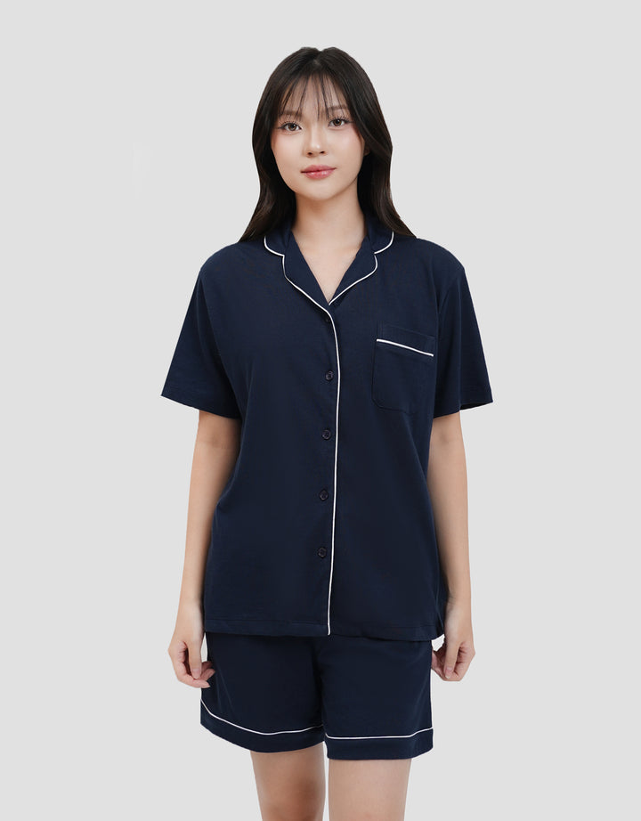 Suko Lengan Pendek Celana Pendek Setelan Pajamas Wanita