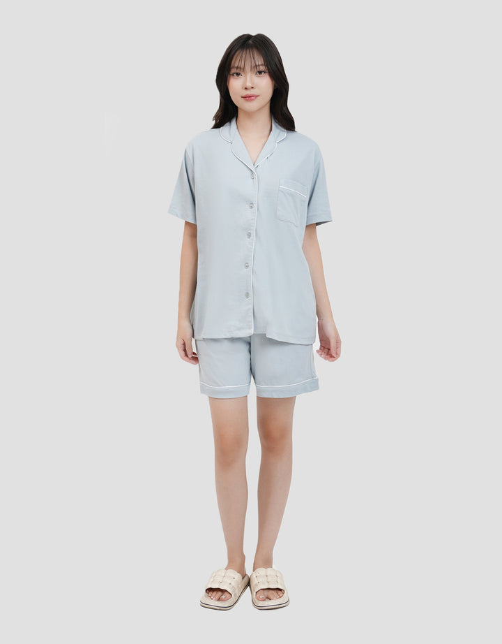 Suko Lengan Pendek Celana Pendek Setelan Pajamas Wanita