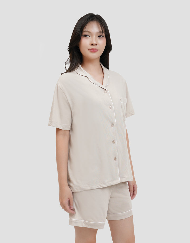 Suko Lengan Pendek Celana Pendek Setelan Pajamas Wanita