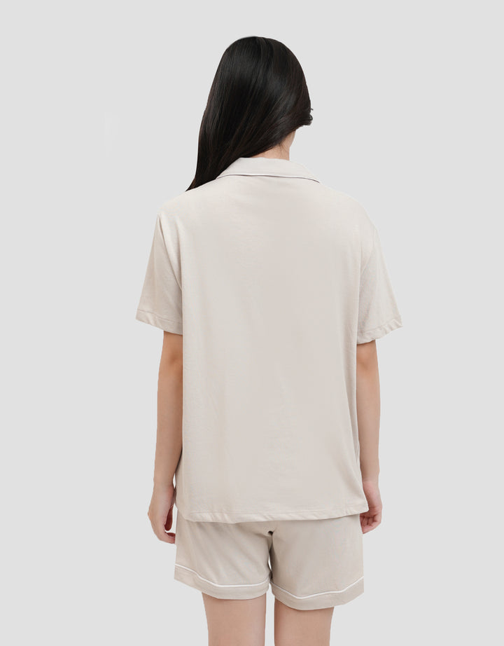Suko Lengan Pendek Celana Pendek Setelan Pajamas Wanita
