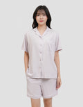 Suko Lengan Pendek Celana Pendek Setelan Pajamas Wanita