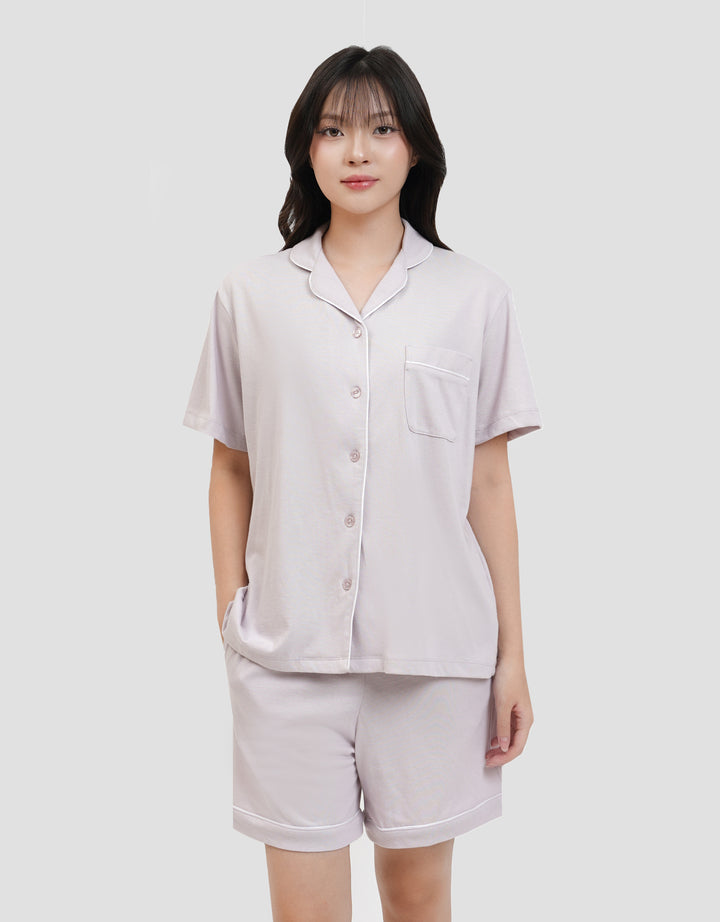 Suko Lengan Pendek Celana Pendek Setelan Pajamas Wanita