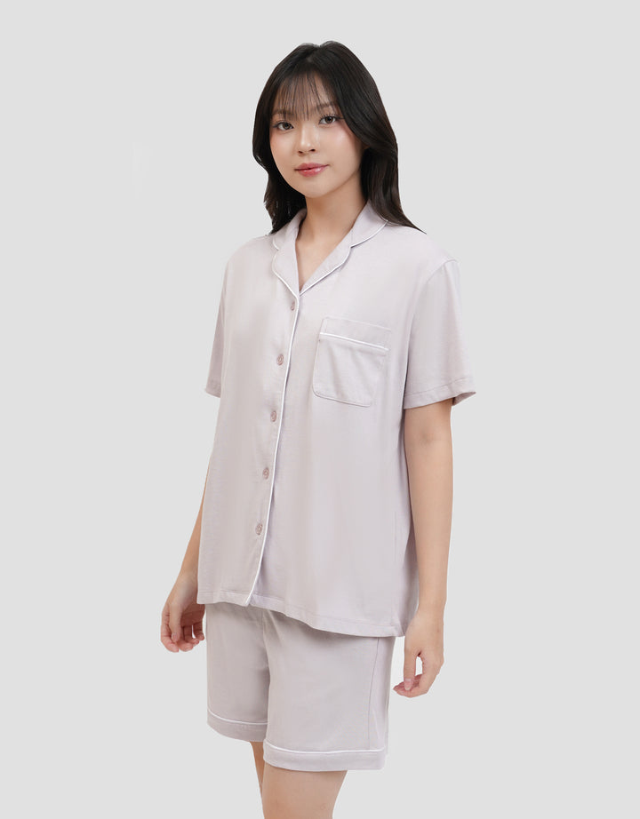 Suko Lengan Pendek Celana Pendek Setelan Pajamas Wanita
