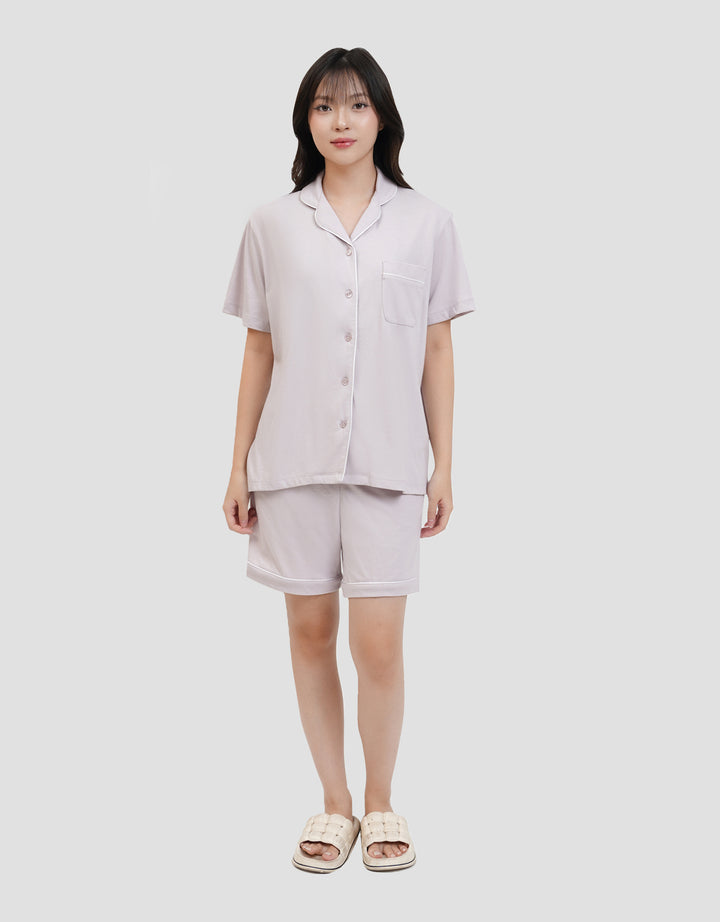 Suko Lengan Pendek Celana Pendek Setelan Pajamas Wanita