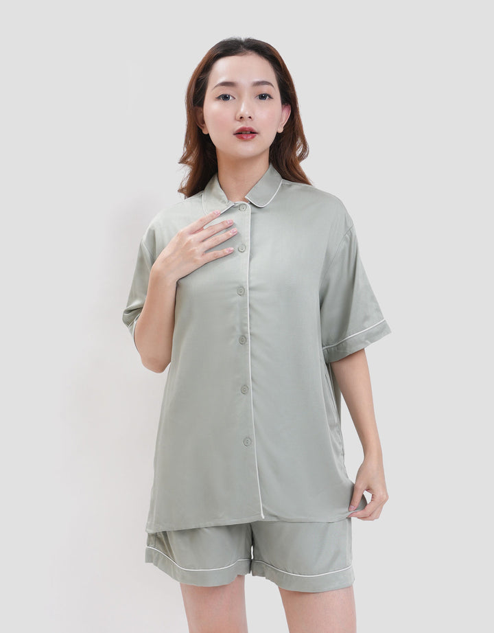 Suko Lengan Pendek Celana Pendek Pajamas Set Wanita
