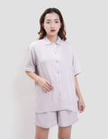 Suko Lengan Pendek Celana Pendek Pajamas Set Wanita