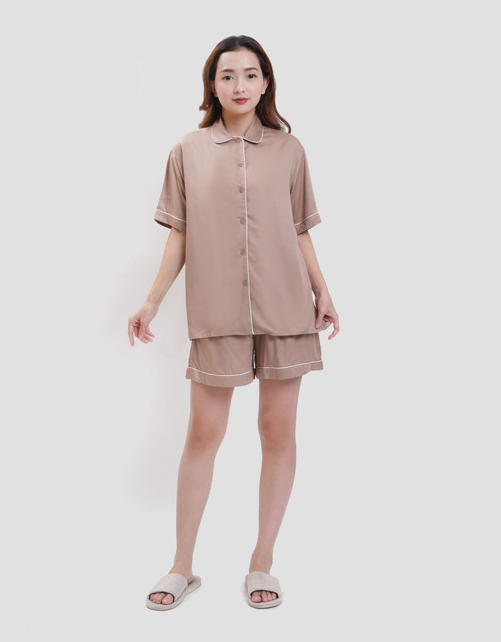 Suko Lengan Pendek Celana Pendek Pajamas Set Wanita