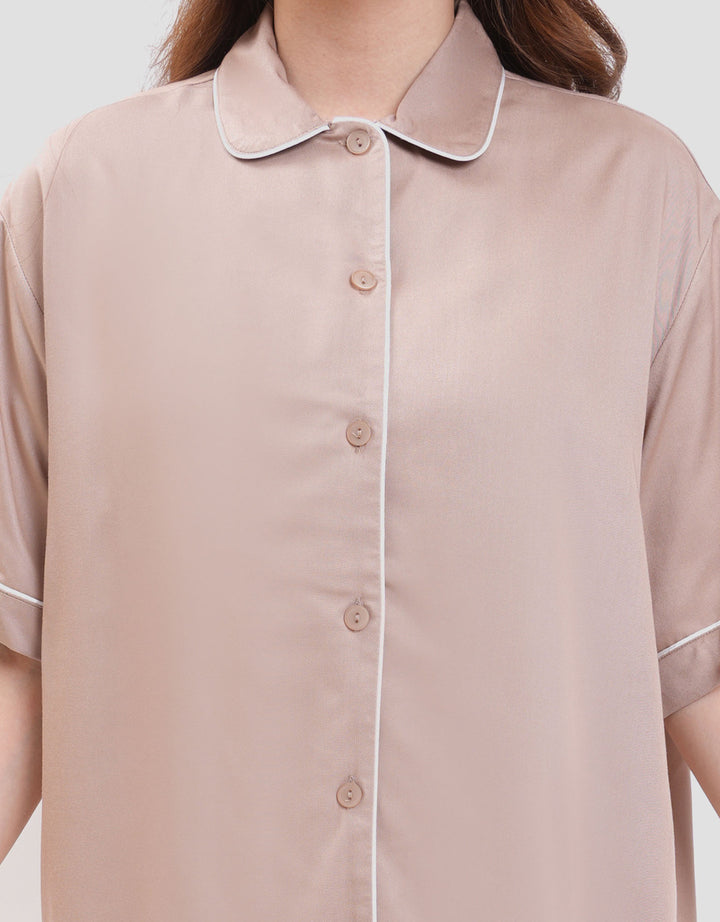 Suko Lengan Pendek Celana Pendek Pajamas Set Wanita