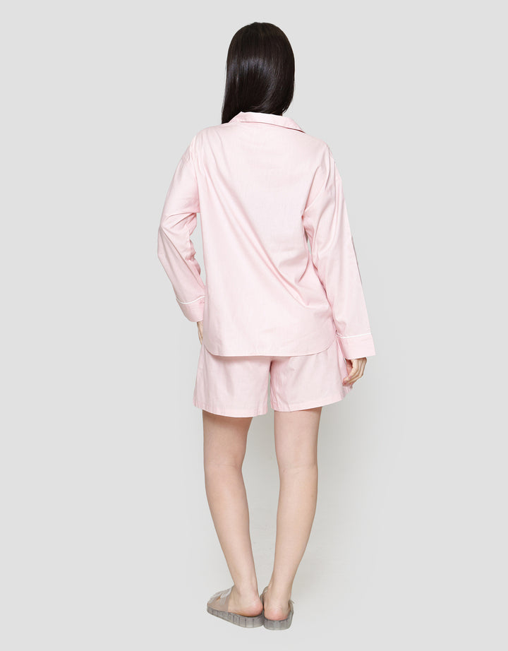 Suko Lengan Panjang Celana Pendek Setelan Piyama Wanita