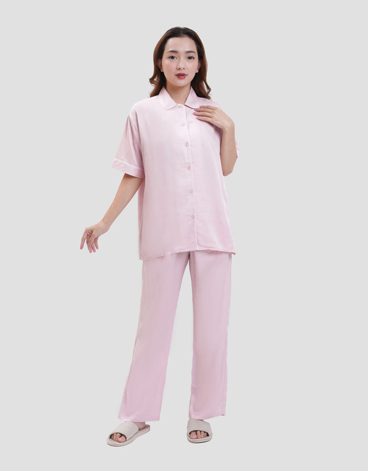 Suko Lengan Pendek Celana Panjang Pajamas Set Wanita