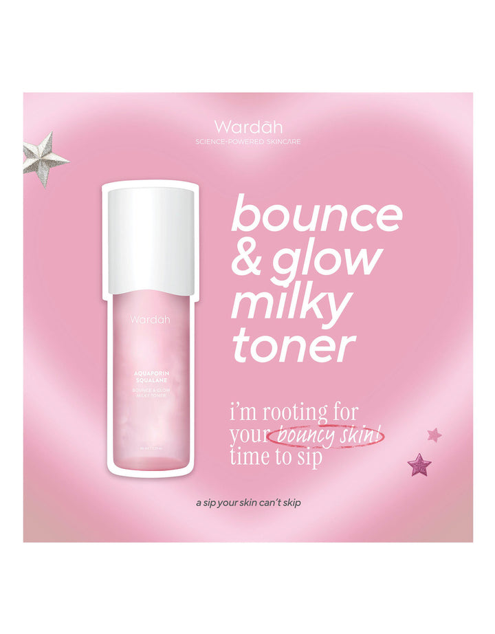 Wardah Aquaporin Squalane Bounce Glow Milky Toner 95 Ml