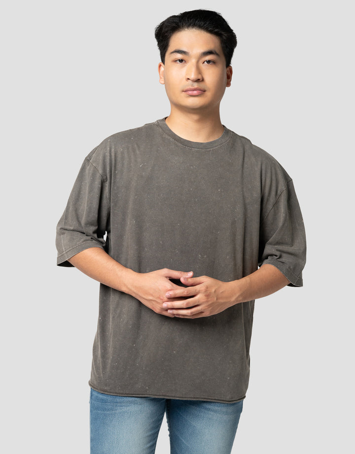 Nevada Washing Plain Kaos Oversize Pria