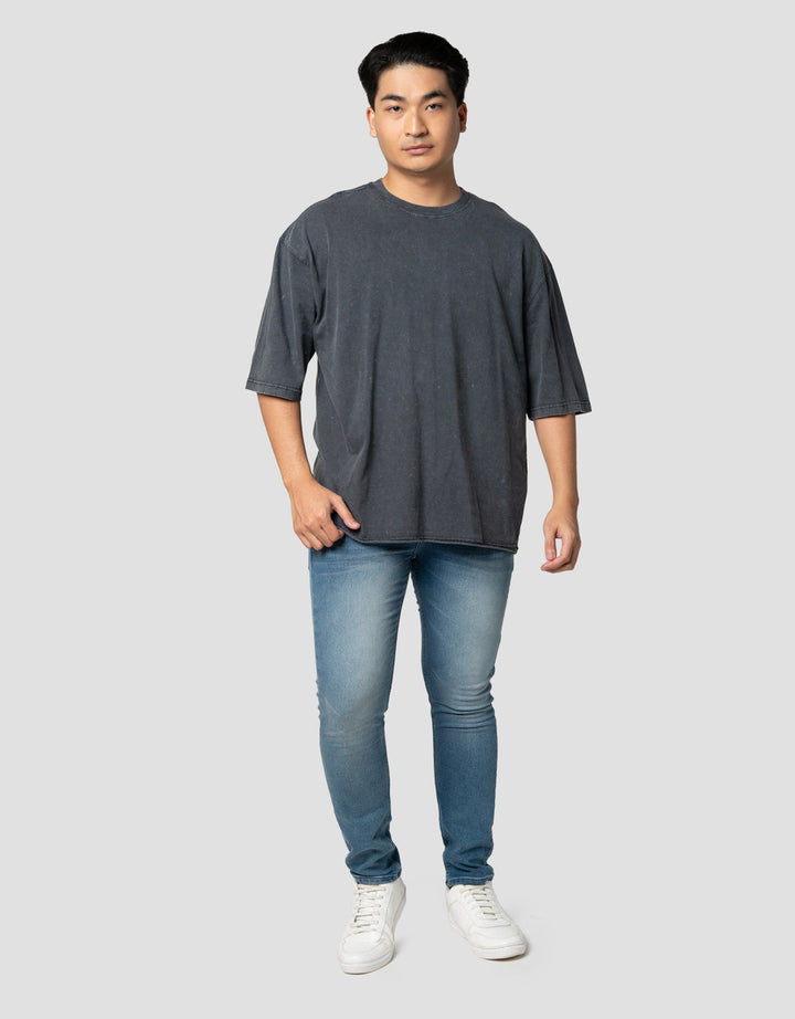 Nevada Washing Plain Kaos Oversize Pria