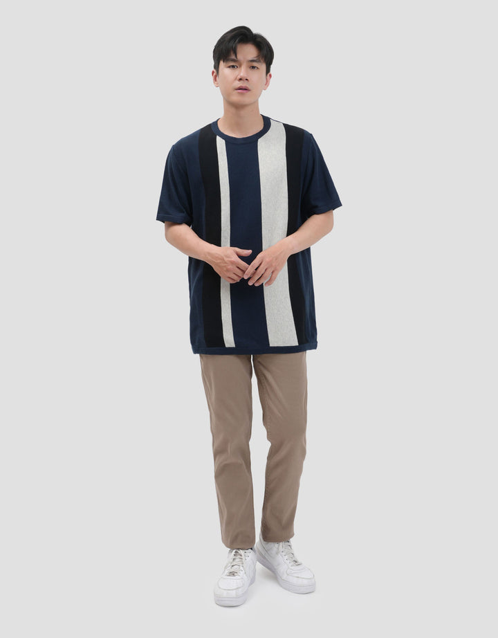 Nevada Flat Knit Stripe - Style Kaos Pria