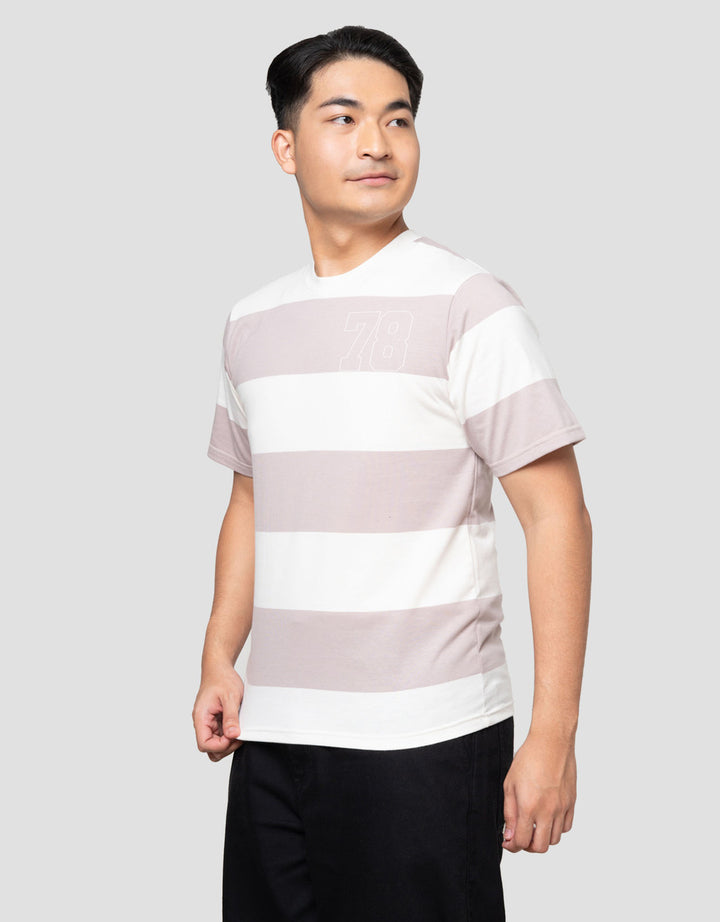 Nevada Stripe Yarndyed Logo Kaos Pria