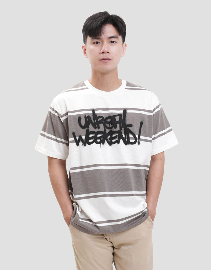 Nevada Triple Stripes Yarndyed Printed Kaos Pria