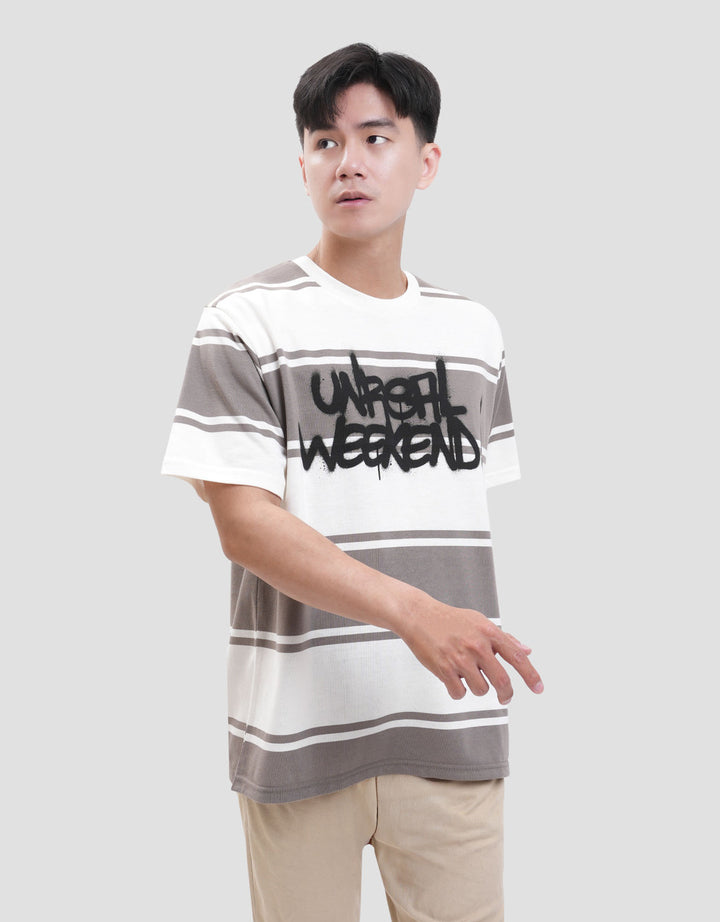 Nevada Triple Stripes Yarndyed Printed Kaos Pria