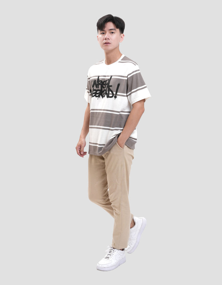 Nevada Triple Stripes Yarndyed Printed Kaos Pria