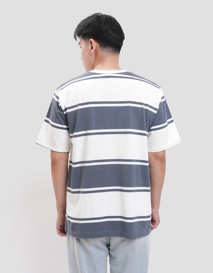 Nevada Triple Stripes Yarndyed Printed Kaos Pria