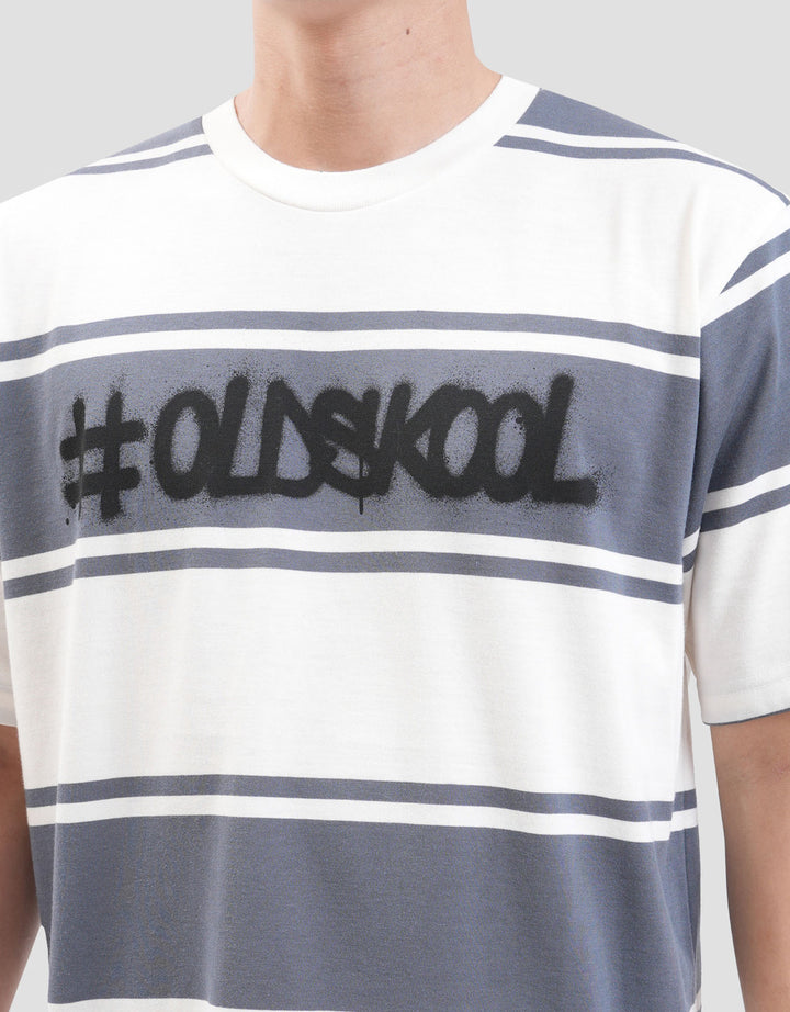 Nevada Triple Stripes Yarndyed Printed Kaos Pria