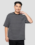 Nevada Textured Stripes Kaos Oversize Pria