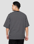 Nevada Textured Stripes Kaos Oversize Pria