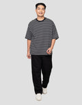 Nevada Textured Stripes Kaos Oversize Pria