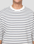 Nevada Textured Stripes Kaos Oversize Pria