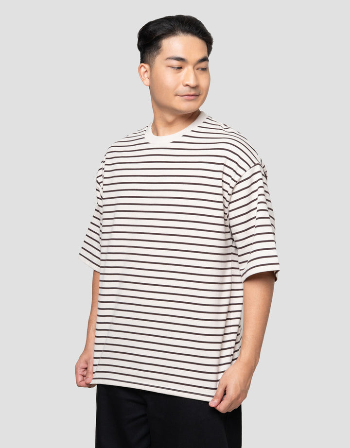 Nevada Textured Stripes Kaos Oversize Pria