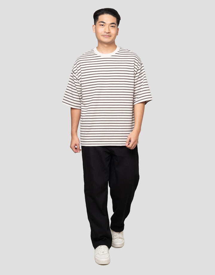 Nevada Textured Stripes Kaos Oversize Pria